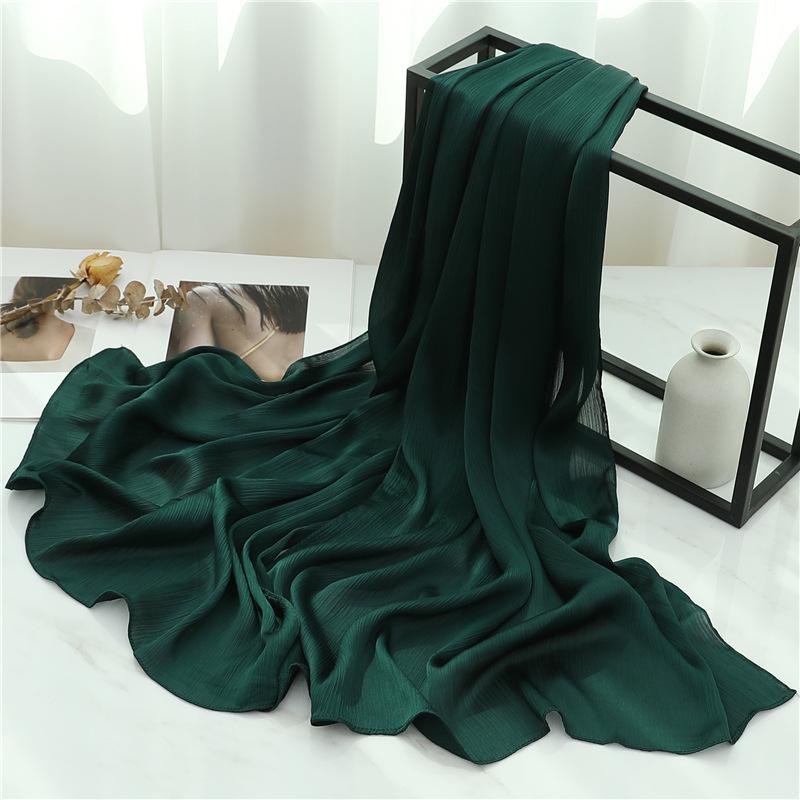 Headscarf Solid color silk scarf Basic versatile scarf Women's smooth crepe travel scarf Xizang travel shawl