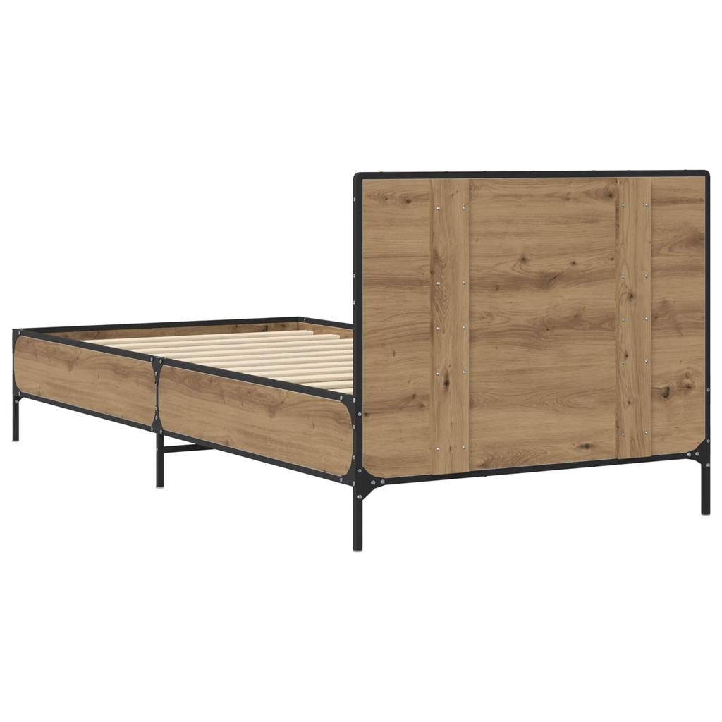 Bed Frame with Headboard Rustic Oak Finish 80 x 200 cm