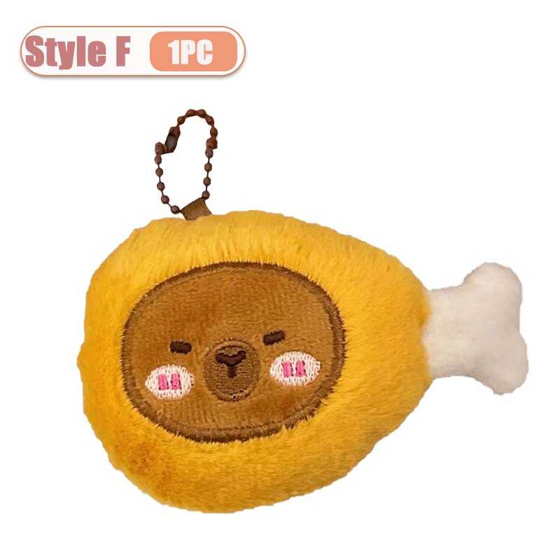

1-10PCS Creative Food Capybara Plush Keychain Cute Girl Cartoon Doll Pendant Bread Plushie Toy Decorative Accessory for Bags