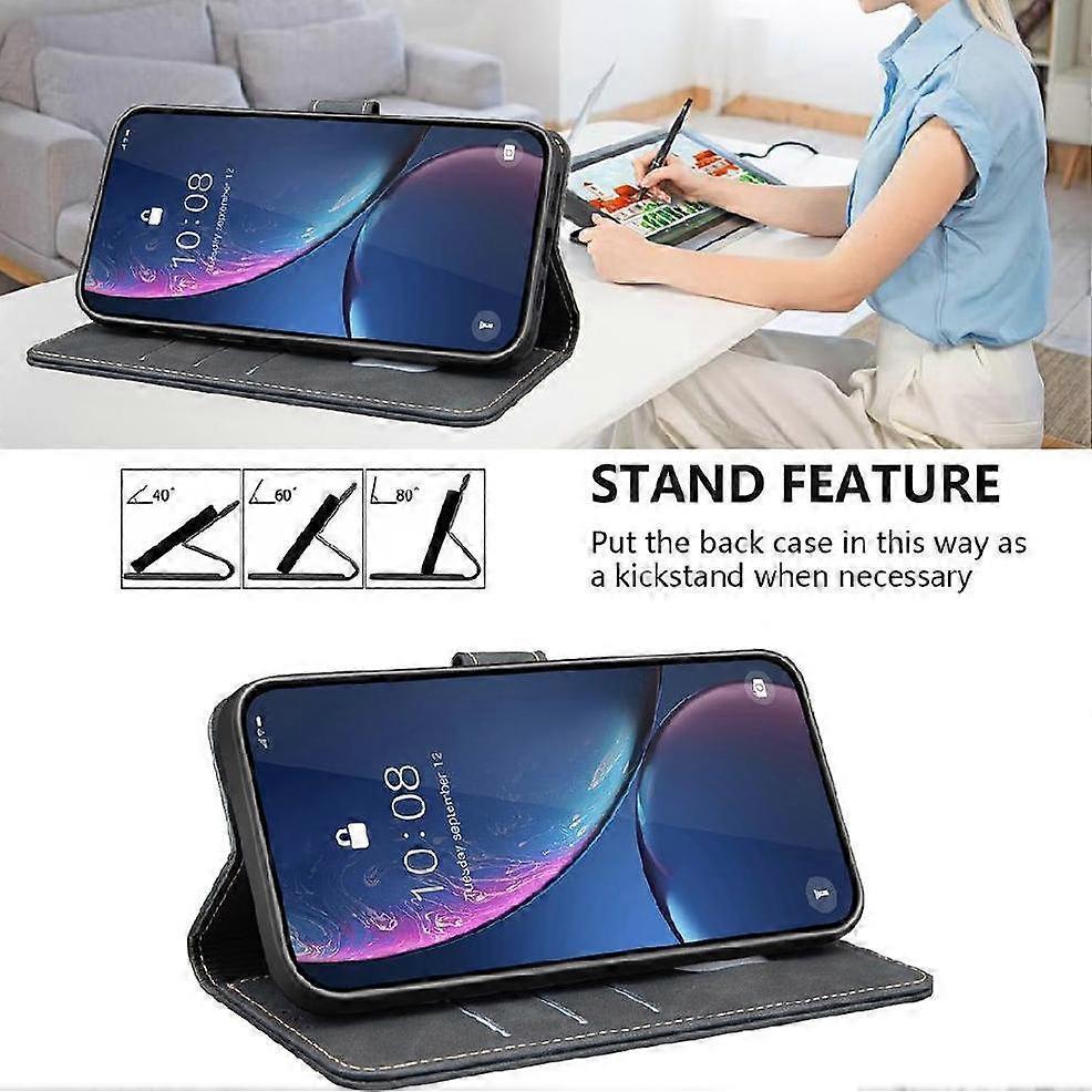 Funda tipo libro para Realme 16 Pro Plus con bloqueo RFID, color sólido de negocios, funda tipo cartera, tarjetero, soporte plegable, a prueba de golpes