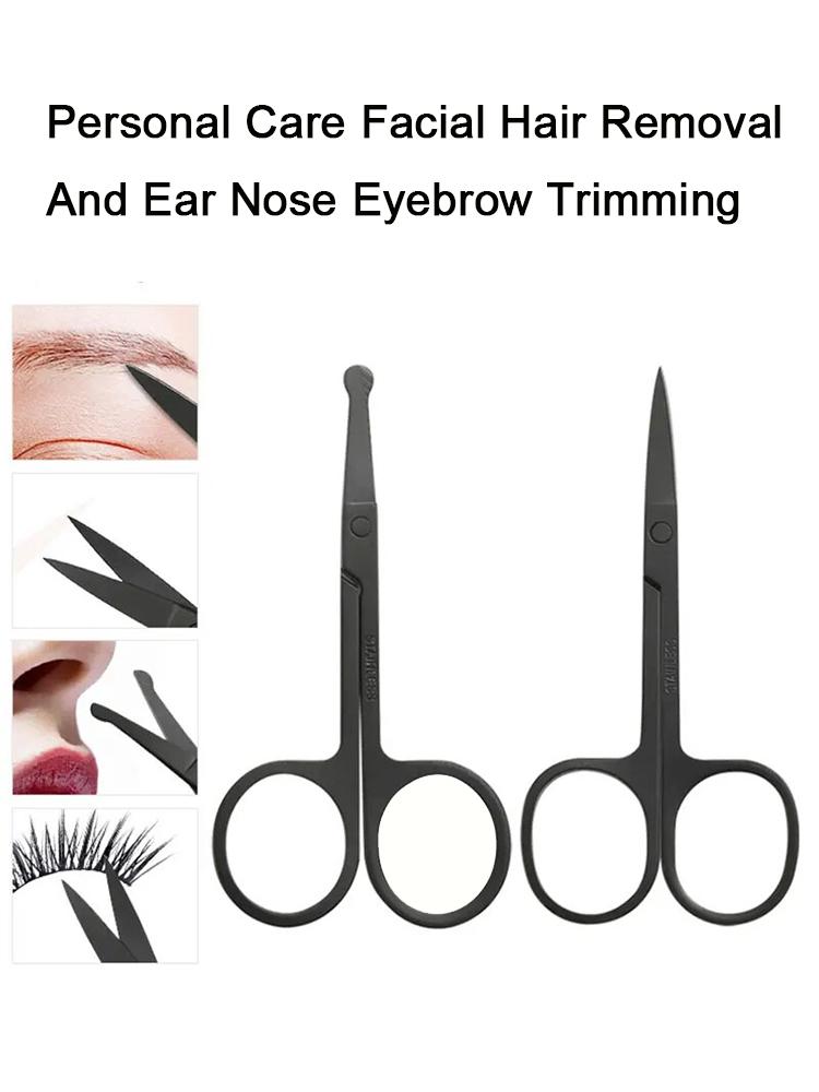 Nose Hair Shears For Personal Care Facial Hair Removal And Ear Nose Eyebrow Trimming Stainless Steel Fine