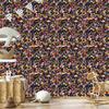 Wild Flowers Wallpaper Navy Blue and Brown for Living Room and Bedroom 50x1000