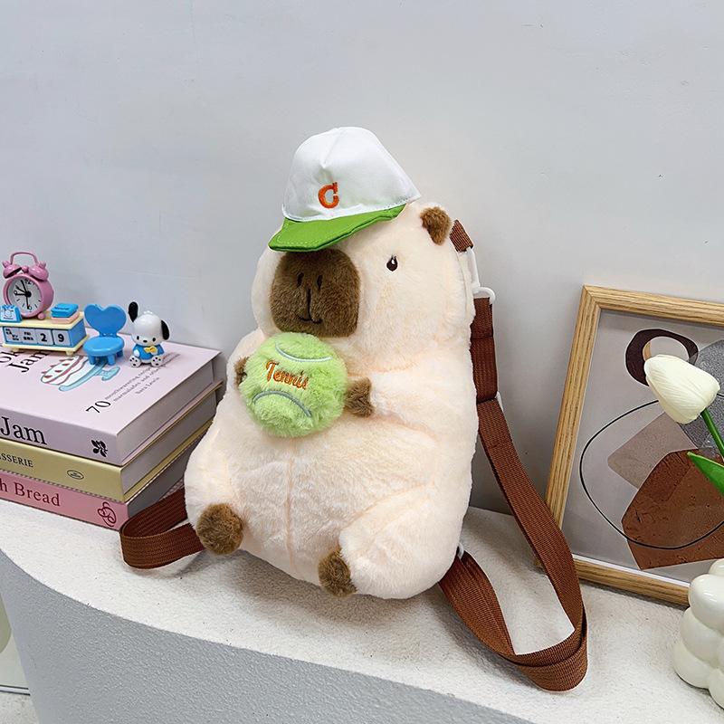 Creative cartoon doll backpack trendy cute ugly capybara plush bag