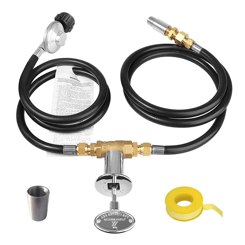 

ABWR-1Set Propane Fire Pit Adjustable Pressure Regulator Hose Control Valve Replacement With 1/2In Control Valve Key Set
