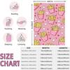 1Pc Cartoon French Fries Printed Flannel Blanket In Multiple Sizes, Soft And Comfortable, Machine Washable Gift Blanket
