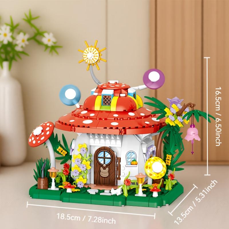 Fantasy World Mushroom House Mushroom Boat Interlocking Building Block Set Christmas/Halloween Home Decor Gift Ideal