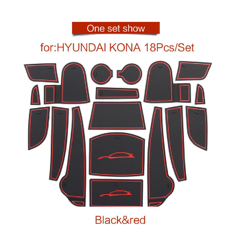 Anti-Rutsch Türschlitz-Becheruntersetzer für Hyundai Kona 2017 2018 Kauai Türrillen-Pad Getränkehalter Innenraumzubehör