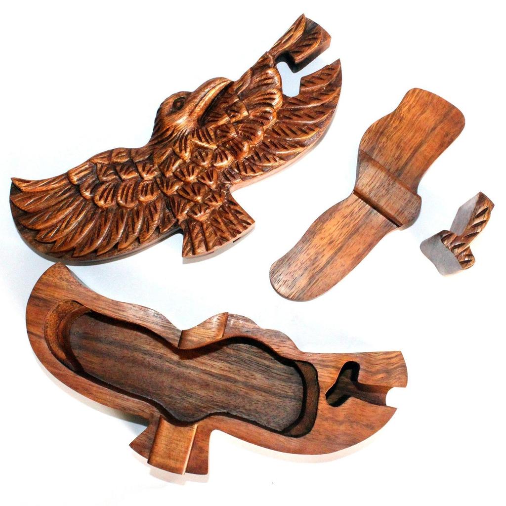 Sheesham Wood Puzzle Box - Spread Eagle