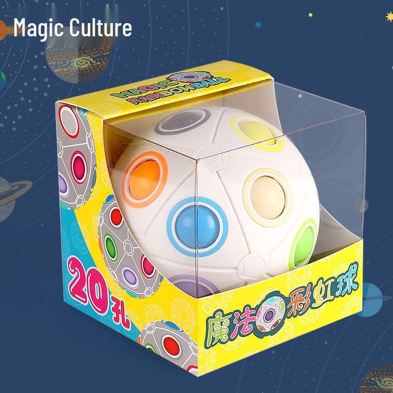 Cross-Border Children's Educational Magic Rainbow Ball - Special-Shaped Decompression Cube Toy