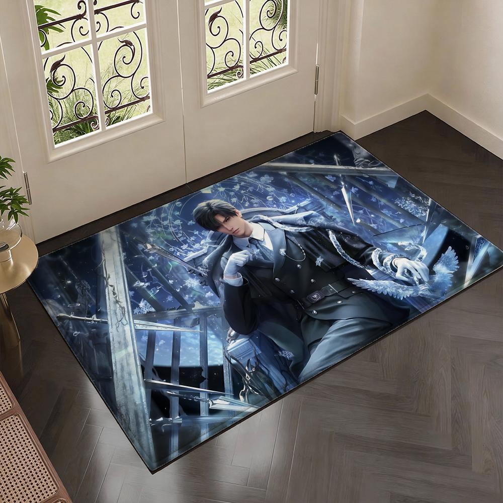 Fantasy Game L-Love and Deepspace Floor Mat Soft Thickened Flannel Door Mat Non-Slip Living Room Rug Home Decor