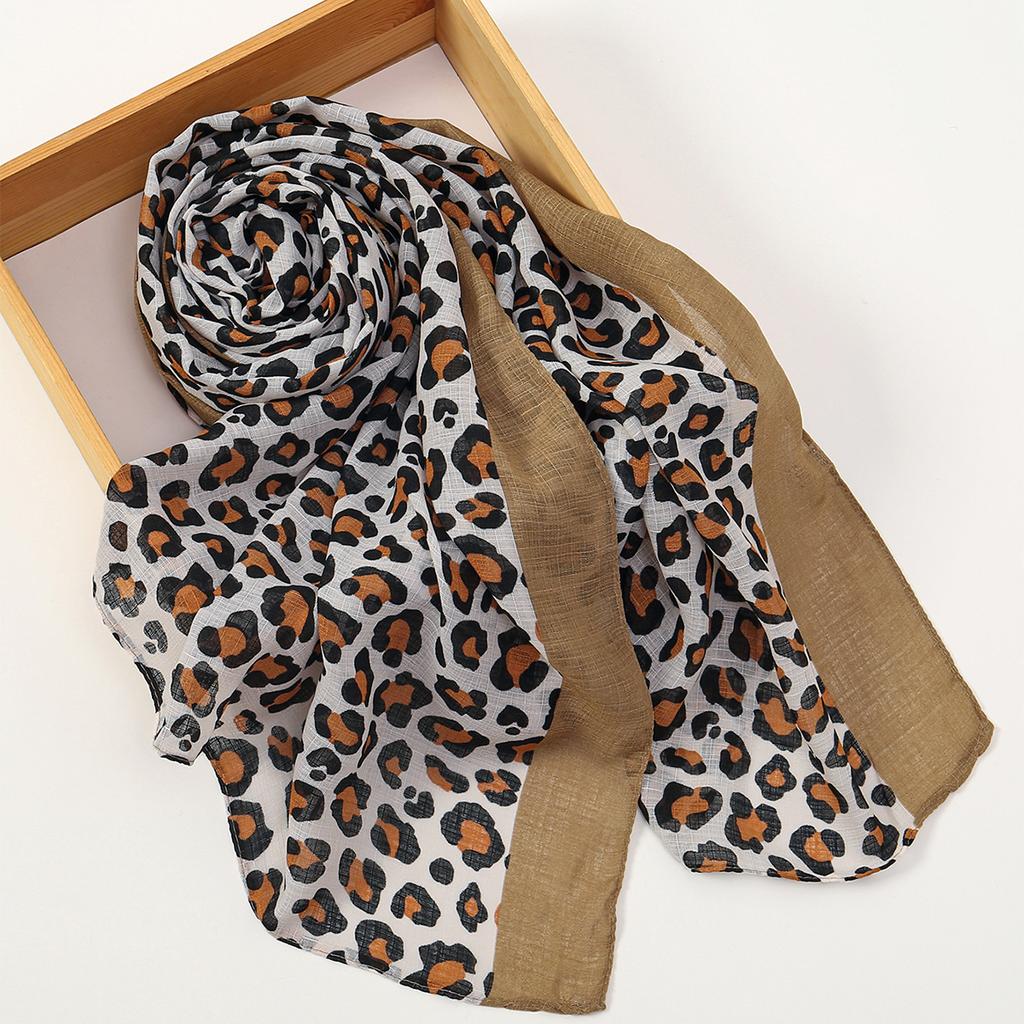 Laven Leopard Print Hijab Soft Viscose Scarf Muslim Hijab Shawls Headscarf Foulard Femme Musulman Long Wrap Bandana 180*90cm