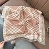 Autumn New Versatile Maillard Plaid Jacquard Scarf Women's Fashion Warm and Cold Scarf with Decorative Shawl