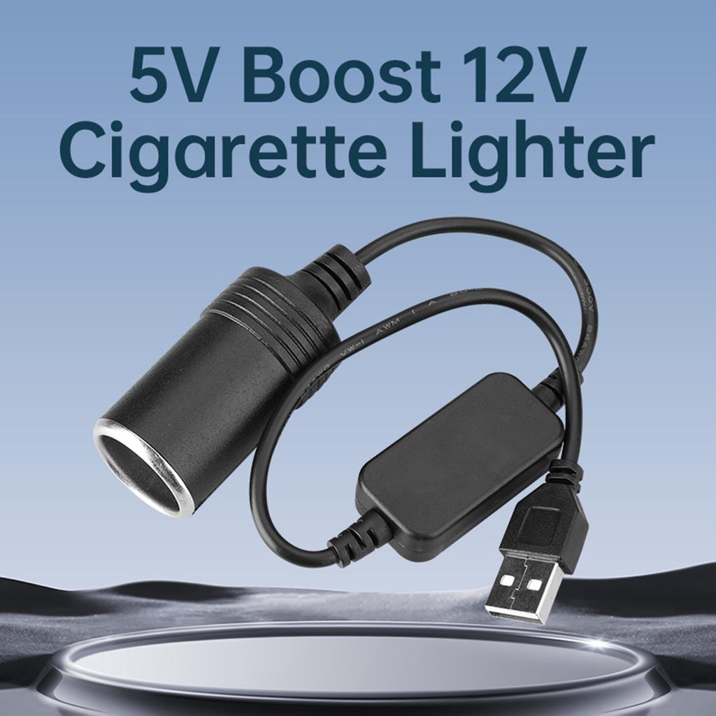 Cigarettes Lighter Adapter USB 5V to 12V Car Cigarettes Lighter Socket Female Converters Adapter Cord For Driving Recorders