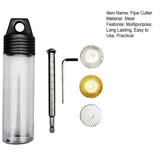 Řezačka vnitřních stran trubek se 3 náhradními pilovými kotouči, kompaktní provedení, přenosná, šestihranná stopka 1/4 palce, sada řezaček na PVC trubky Impact Connect