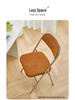 Thickened Retro Corduroy Folding Metal Chair for Dining & Photography