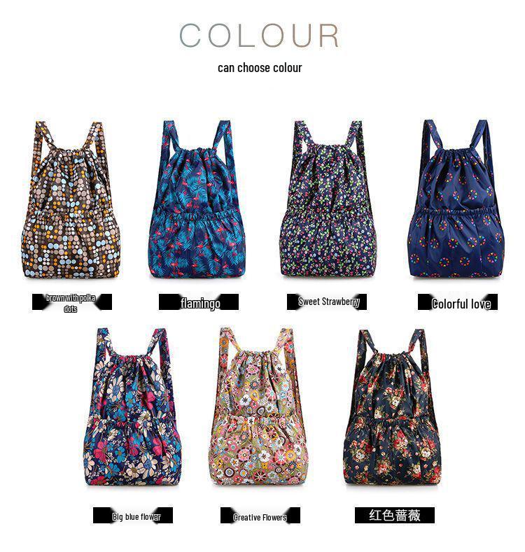 Summer Travel Large Capacity Drawstring Backpack for Fitness and Sports