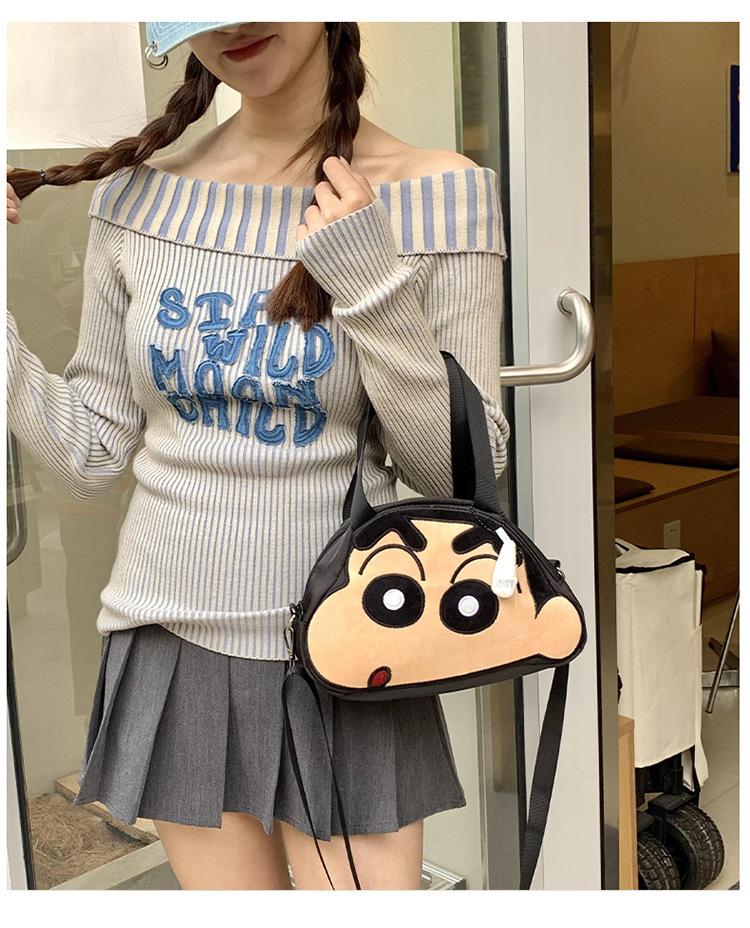 New cute cartoon small new hairball canvas diagonal span bag plush toy doll shoulder messenger bag gift wholesale