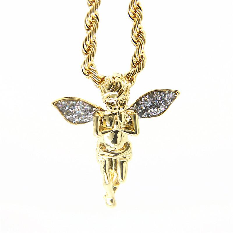 Long Wings Angel Chain Necklace Rap 