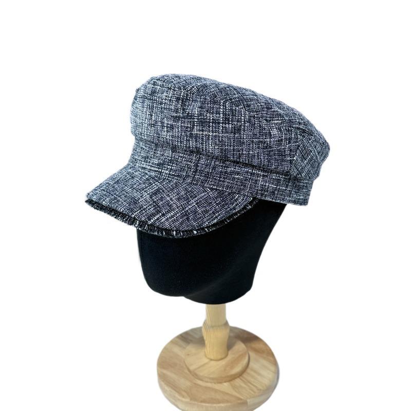 25 Early Autumn New Retro Grid Beret Children Autumn and Winter Fashion Versatile British Military Hat Tide