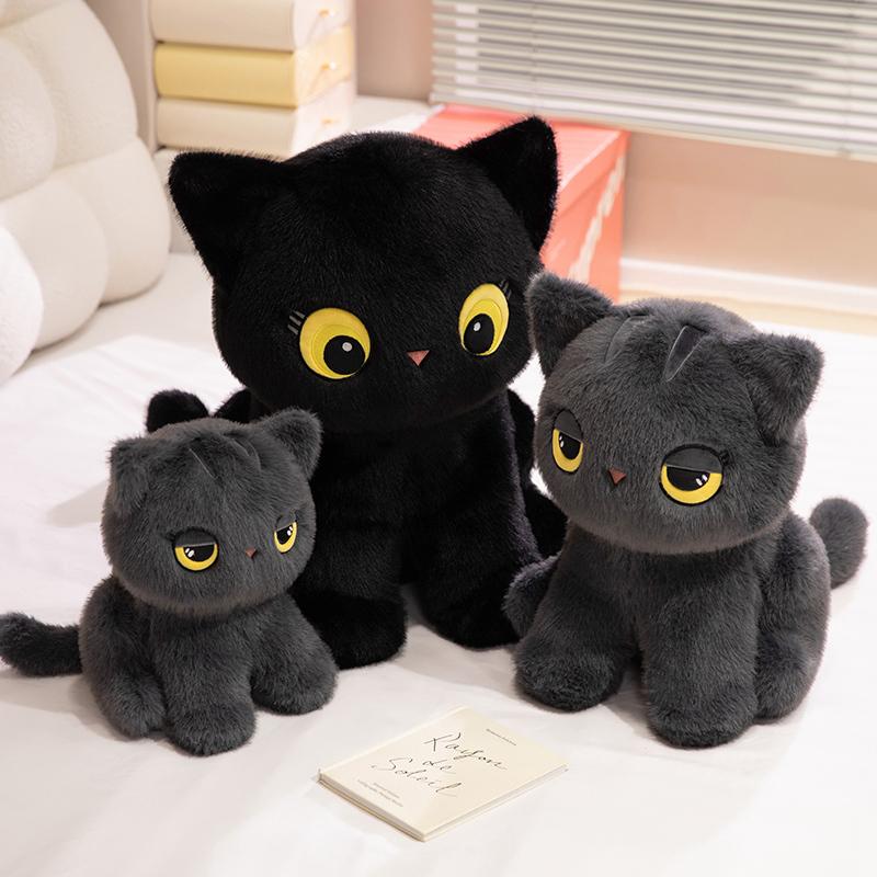 32-60cm Kawaii Black Cat Plush Toy Soft Stuffed Animal Cat Pillow Cushion Birthday Gift For Kids Girls Home Decor