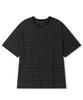 Mubeun Oversized Gestreiftes Kurzarm-T-Shirt Anthrazit