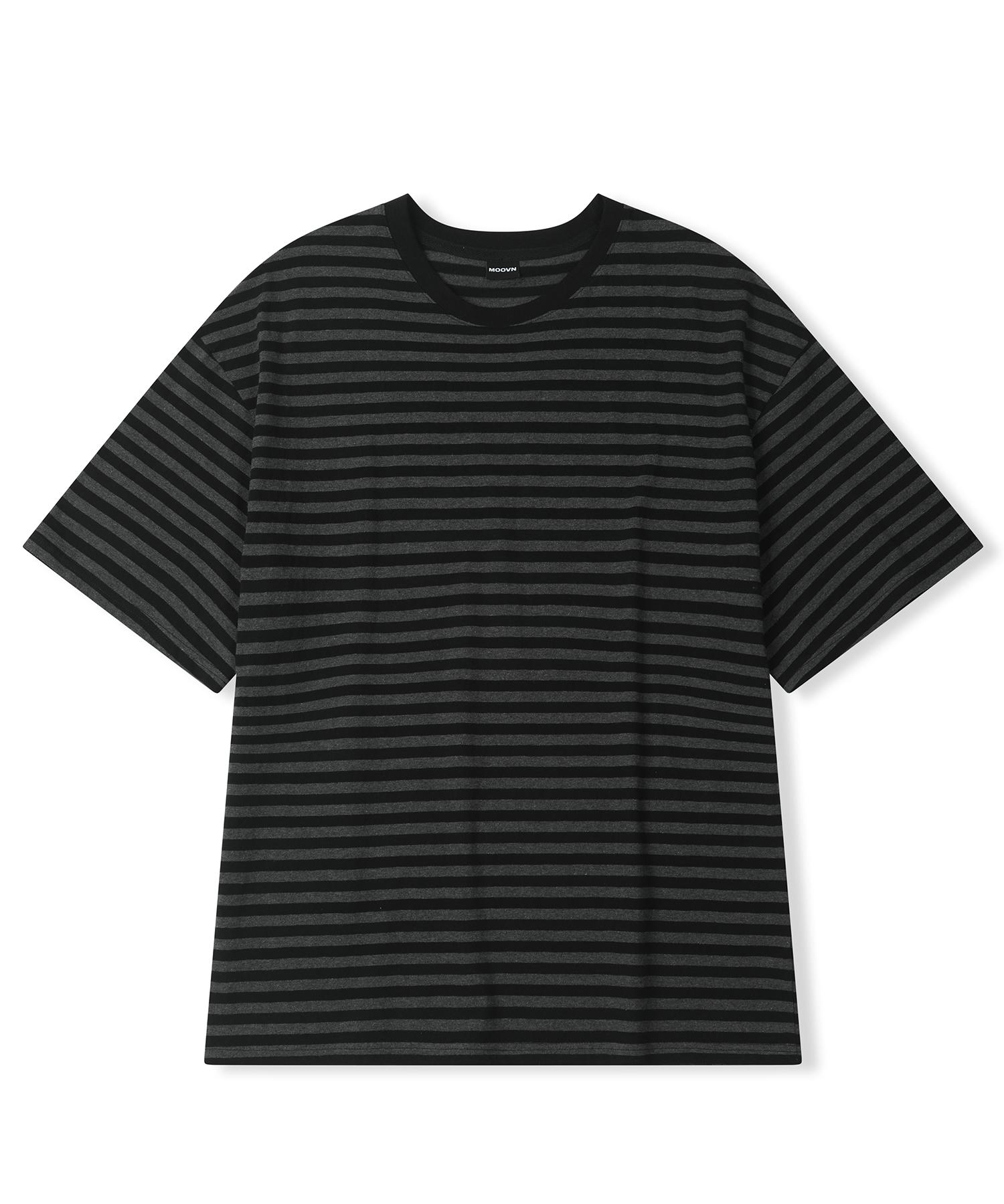 Mubeun Oversized Striped Short Sleeve T-Shirt