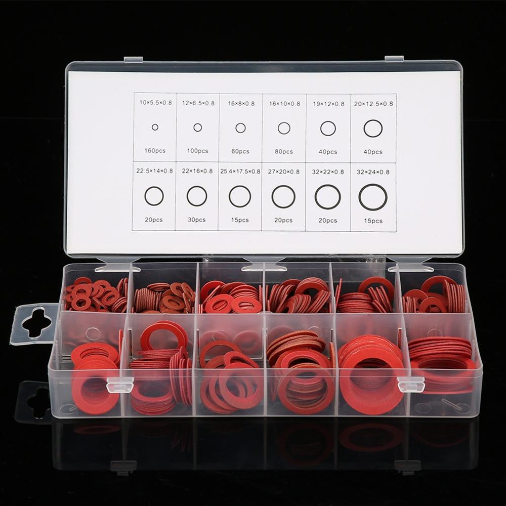 600 PCS 12 Different Sizes Fiber Flat Washers Kit With Plastic Storage Box Insulation Washer Assortment