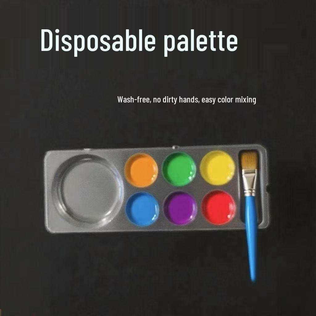 

Instant Discount Disposable No-Wash Multi-Style Art Painting Palette 7-slot Palette 15x6cm - 50 pcs