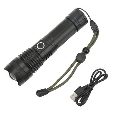 Flashlight USB Rechargeable Super Bright LED Flashlight Made Of Aluminum Alloy with USB Cable