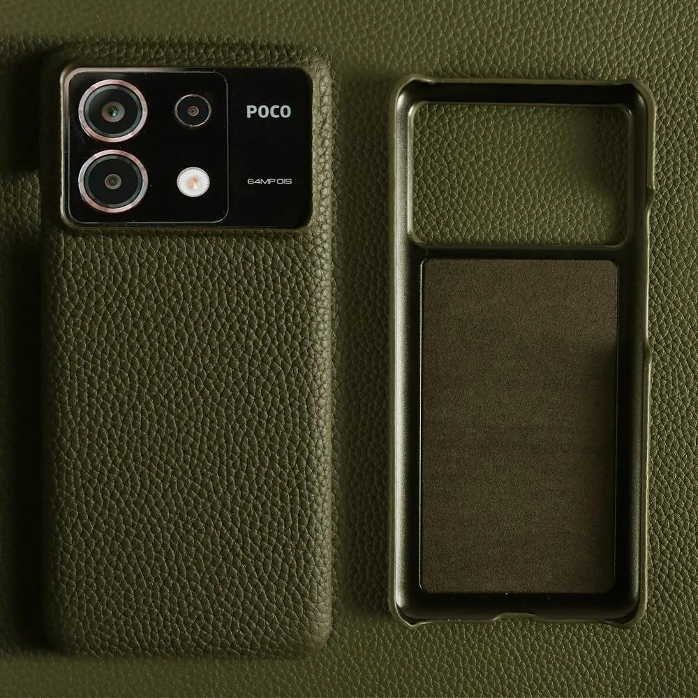 Etui do POCO F8 Ultra Biznesowe Pokrowiec ze Skóry Naturalnej Do Poco F7Pro POCO X6 M5 M6Pro X4Pro F2Pro Tylna Klapka Odporna na Wstrząsy Fundas