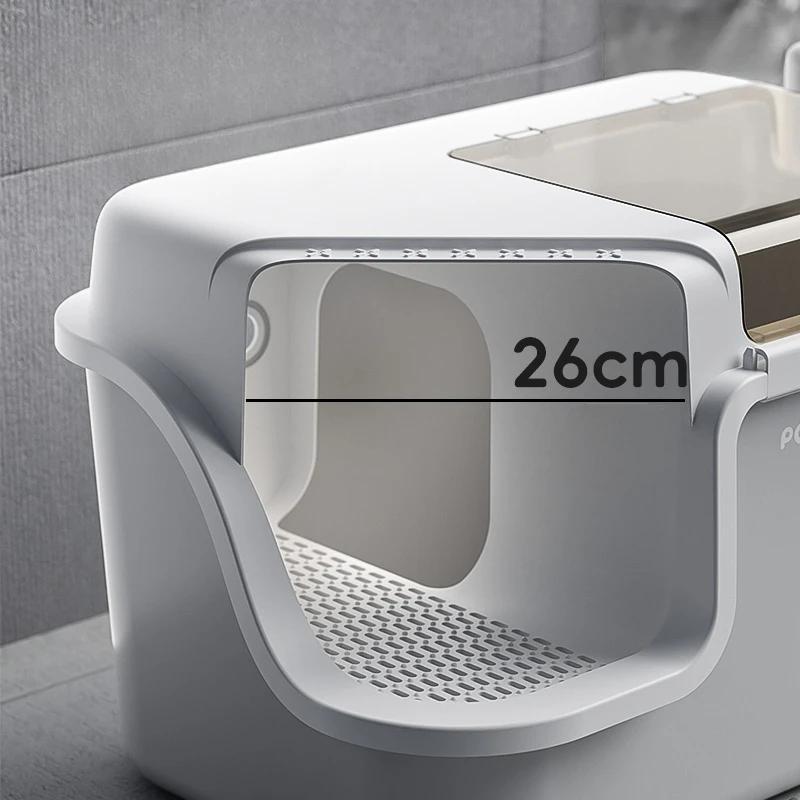 Enclosed Corridor Cat Litter Box Anti-Splash Litter Tray High-Sided Covered Cats Toilet Jumbo Cat Bedpans with Privacy Tunnel