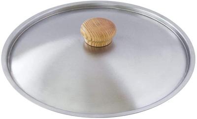 Urushiyama Metal Industry Stainless Steel Frying Pan Lid, Suitable for Cast Iron Frying Pans, Stylish Wooden Knob, Made In Japan, Frying Pan Cover,