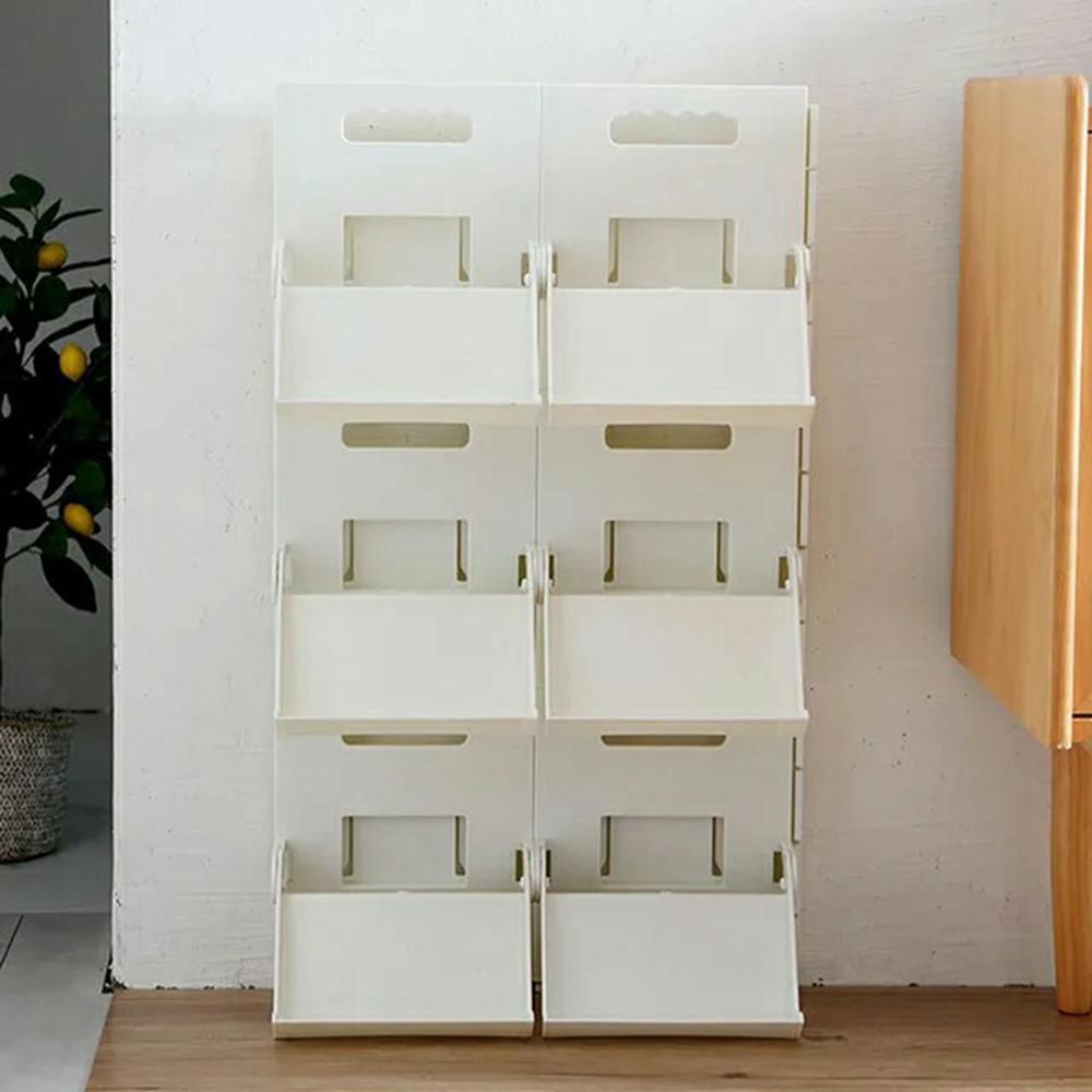 Vertical Shoe Rack No Drill Foldable Shoes Organizer for Entryway Bathroom Slippers Storage Shelf