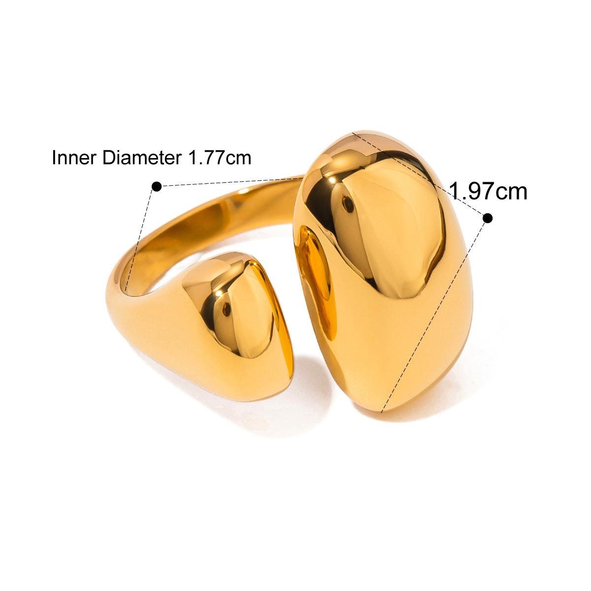 

Yori Asymmetric Double Flap Open Ring Stainless Steel Chic Finger Daily Jewelry for Women New золотистый