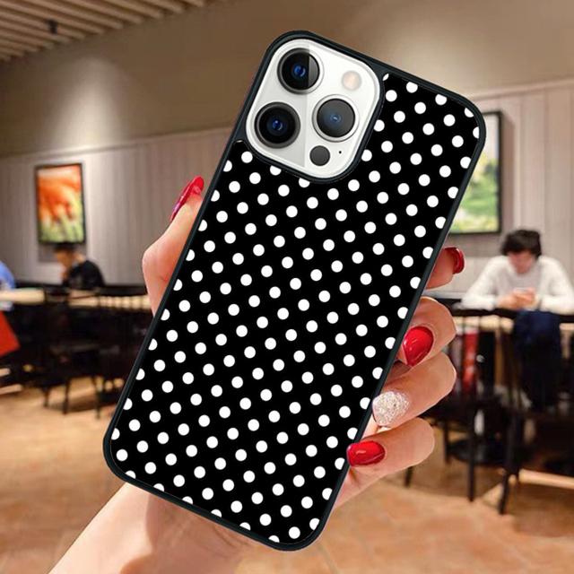Black And White Polka Dot Phone Case For iPhone 17 Air 13 12 14 15 16  Cover For Apple Pro Max Plus Coque