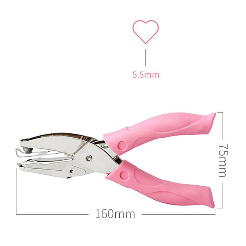 

Маленький дырокол на одно отверстие, удобная ручка, компактный, легкий, ручной дырокол для дома 5.5mm Love Heart Hole