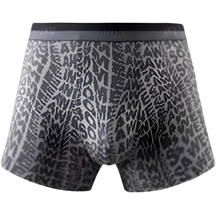 Anta Comfortable Breathable Anti-Odor Sweat-Absorbing Printed Underwear Men Underwear Dark-Gray 192518974-1
