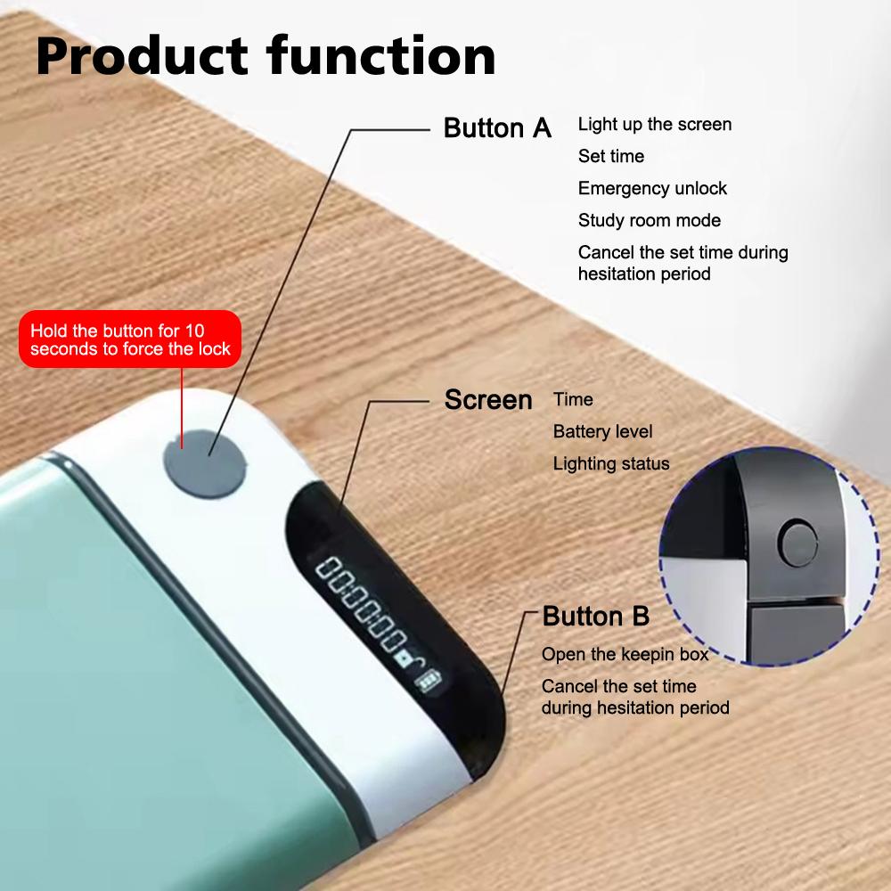 Cell Phone Lock Box With Timer For IPhone And Android Self-Discipline Box Exam Student Internet Addiction Home Storage Case