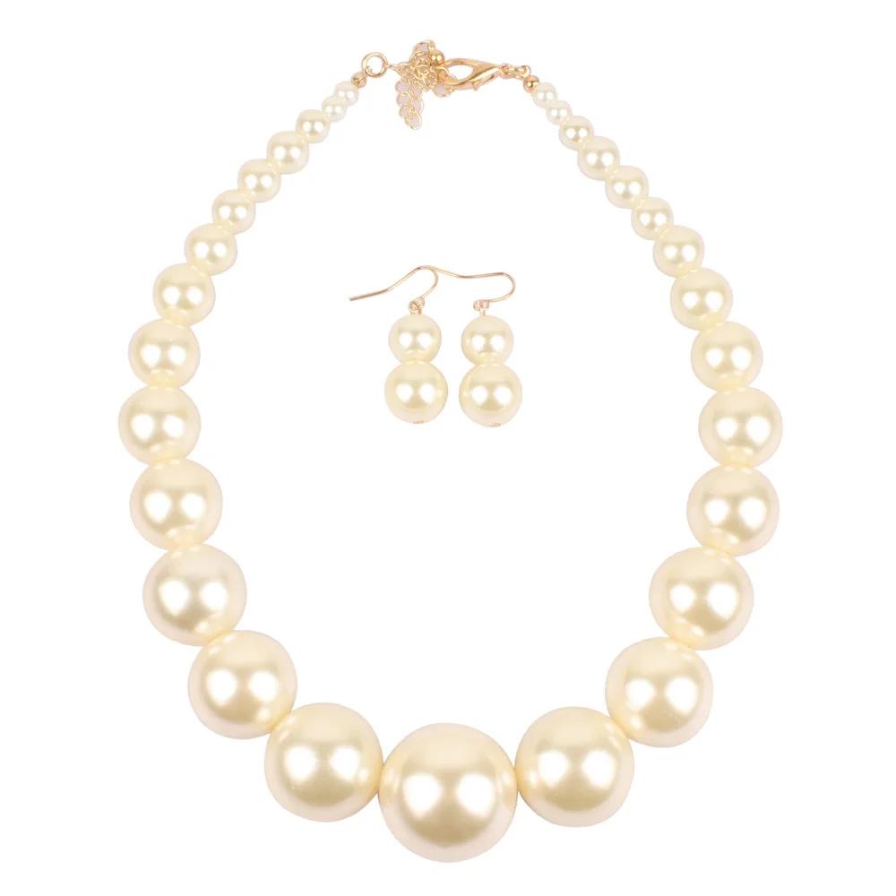 Women Fashion Luxury Pearl Short Clavicle Chain Handmade Temperament Necklace Simulated Pearl Wedding Jewelry for Women Gift