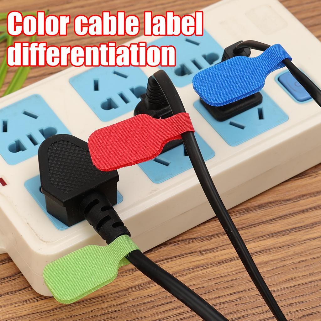5-50Pcs Nylon Charging Data Cable Labels Strap Hook Loop Writable Wire Label For Electrical Line Organize Cord Office Cable Winder