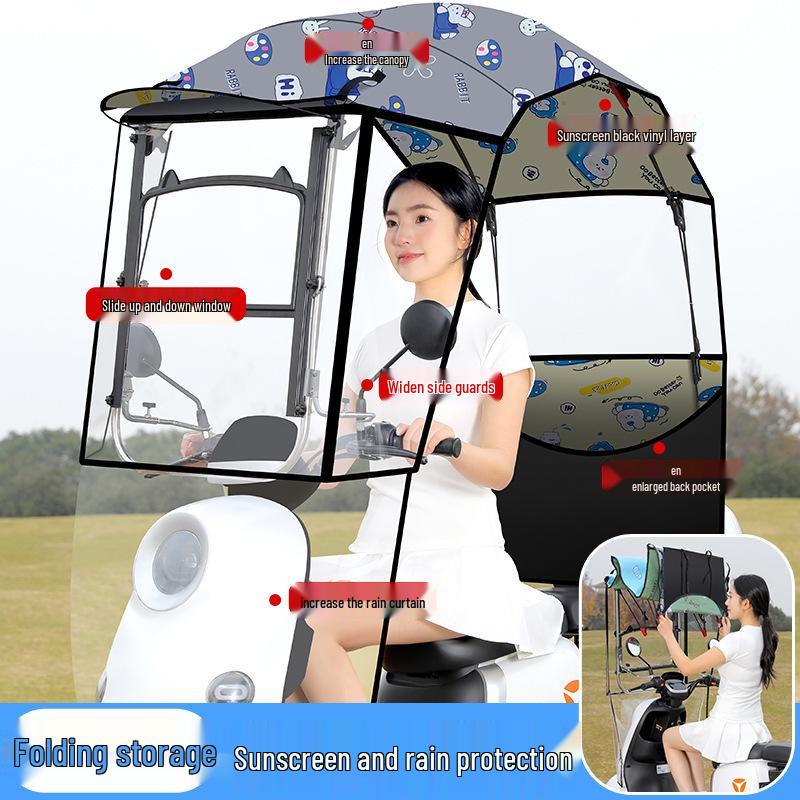 Rozkładana markiza i osłona przeciwdeszczowa do motocykli i trójkołowców.