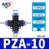 Pneumatic Nylon Air Hose Quick Connect Fittings: PU Straight, PY 5-Way, Cross 4-Way, PZA 3-Way, PE Connector with White/Blue Cap