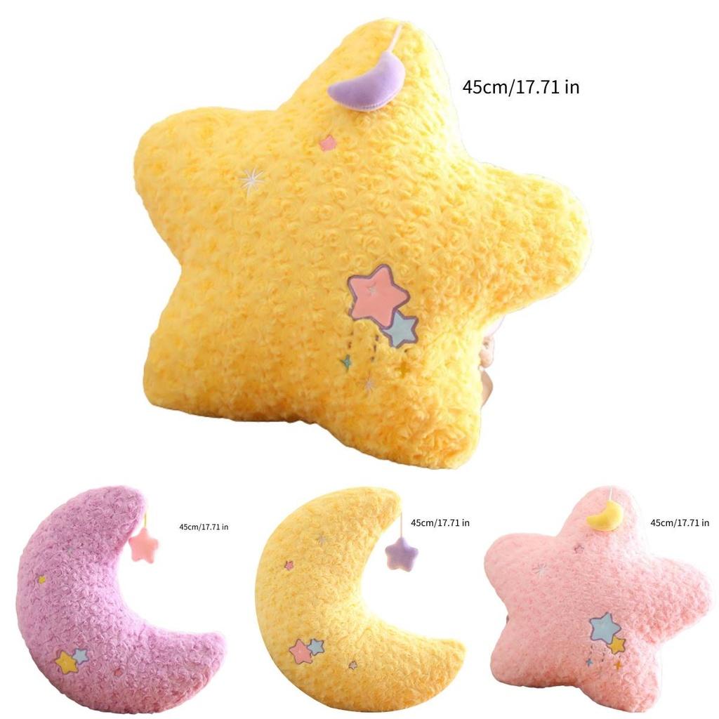 Cute Star And Moon Plush Pillow For Kids Soft And Fluffy Stuffed Toy For Home Decor And Birthday Gifts From Diman