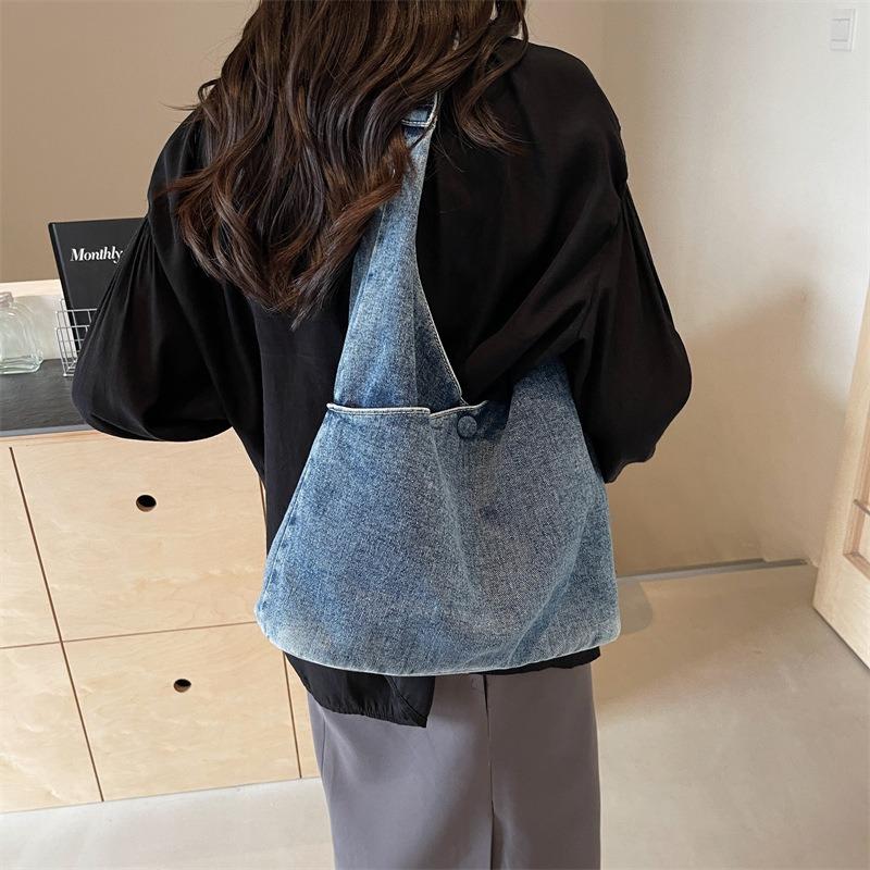 Large Capacity Denim Bag for Women, New Summer Style, Simple and Versatile Underarm Bag