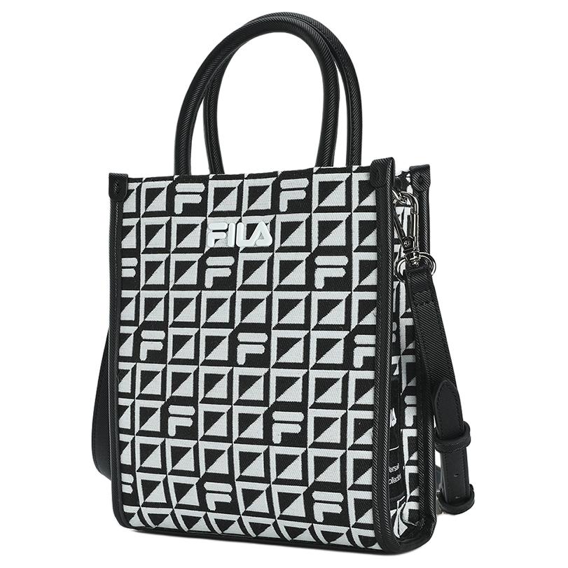 New FILA Fabric Tote Bag, Shopping Bag, One Shoulder Handbag, Crossbody Bag Extra Small Women's Jet Black F13W428164F-BK