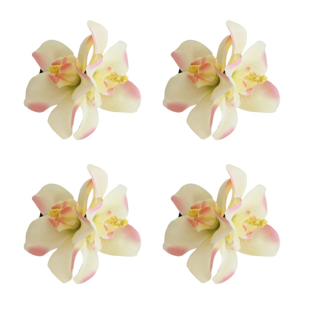 4Pcs Tropical Hibiscus Hair Clip Bohomian Floral Claw Clip for Women Girls Beach Party Accessories Practical Hairpin