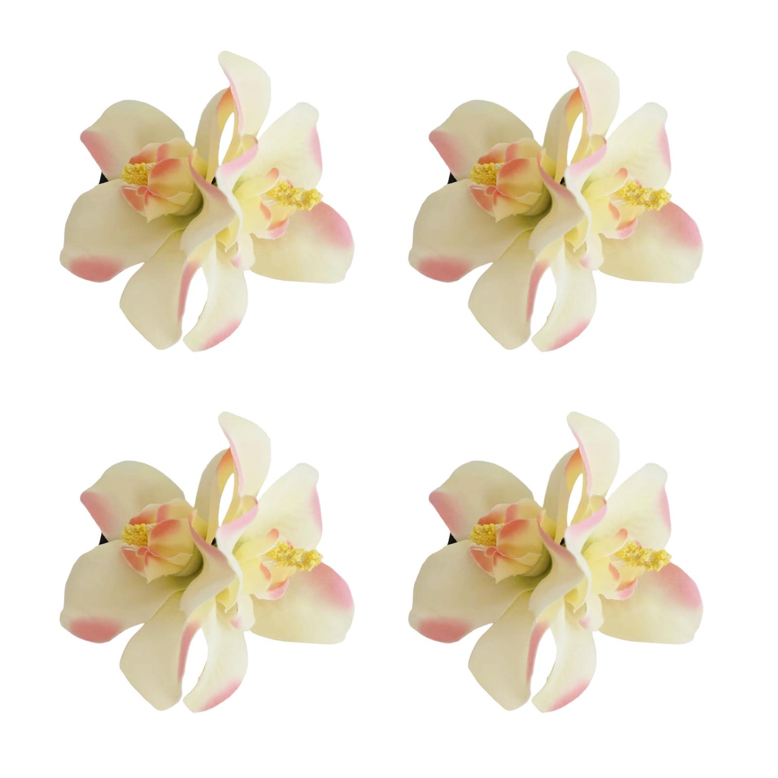 

4Pcs Tropical Hibiscus Hair Clip Bohomian Floral Claw Clip for Women Girls Beach Party Accessories Practical Hairpin 9