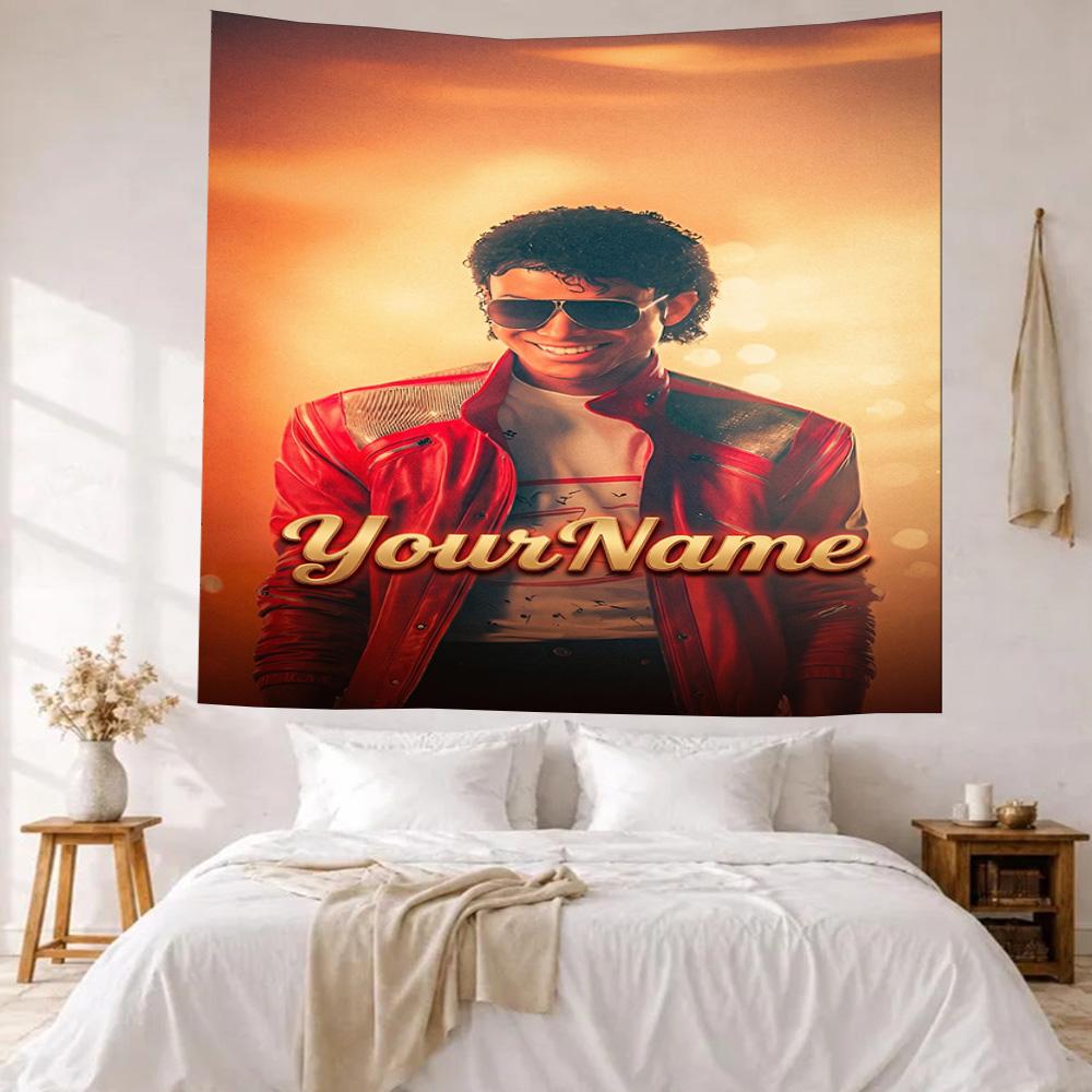Michael Jackson Personalizzato Il Tuo Nome Decorazione Murale Arazzo Artistico Per Ricordo Animale Compleanno Festa Nuziale Sfondo Regalo di Famiglia