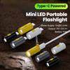 Mini Flashlight Type-C Mobile Strong Light LED Portable Light Home Outdoor Emergency Light Camping Lamp Switch ABS Flashlight