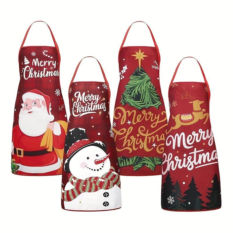 Christmas Creative Funny Waterproof Apron Set For Kitchen Cooking Gift For Adults